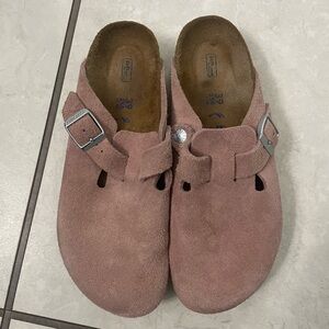 Birkenstock Boston Clog Suede Pink Clay